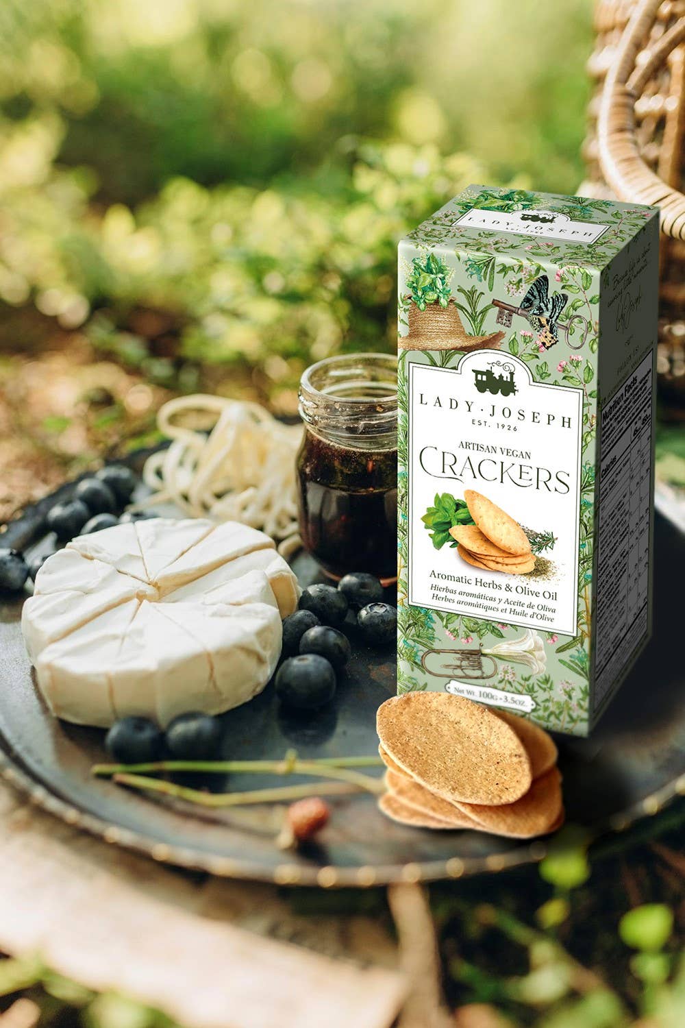 Handgemachte vegane Cracker mit Kräutern, 100g