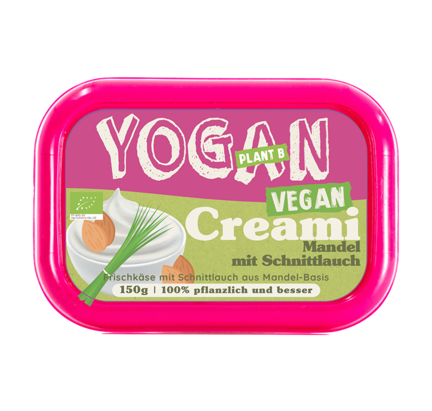 Yogan Creamery - Vegancreami Aufstrich mit Schnittlauch - Pflanzliche Basis 180g