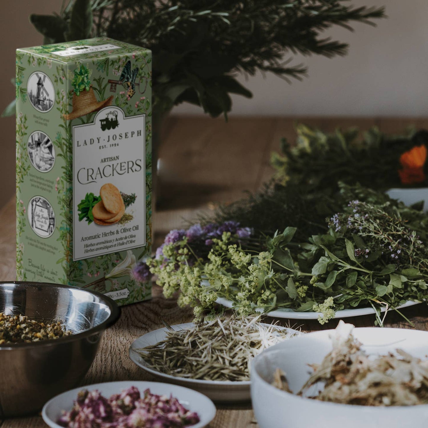 Handgemachte vegane Cracker mit Kräutern, 100g