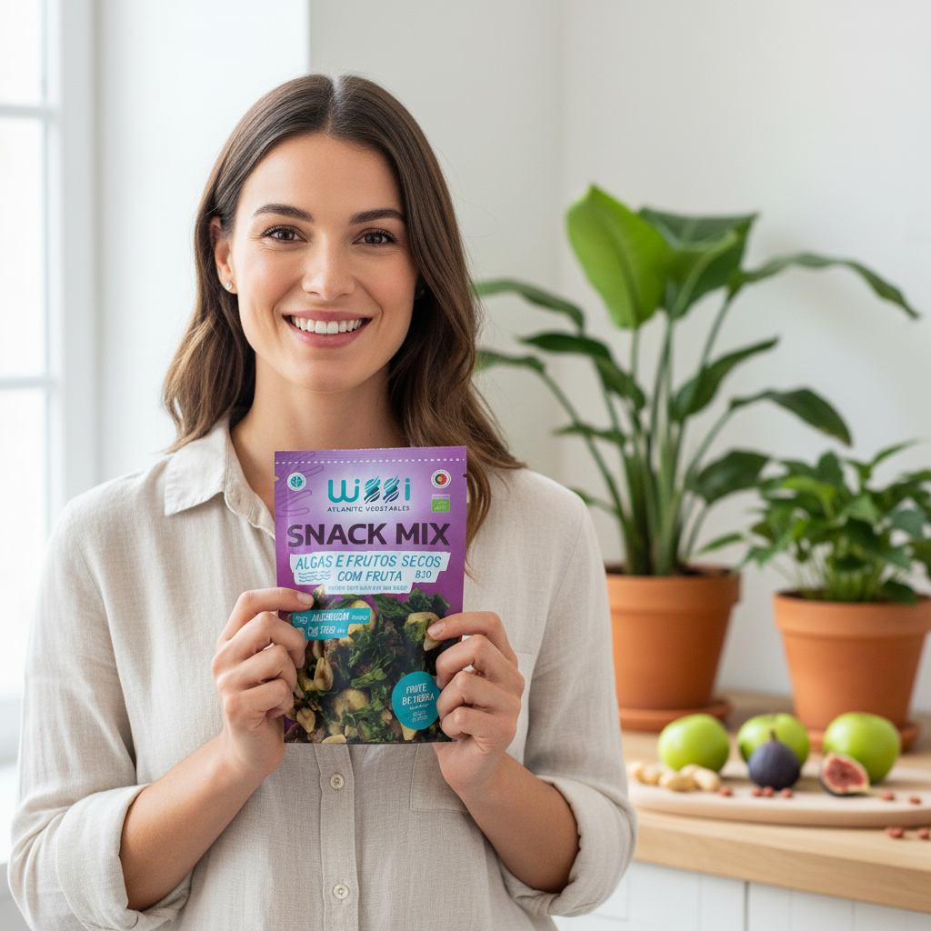 Algen und getrocknete Früchte Snack-Mix Erdnüsse und Feigen, 60g