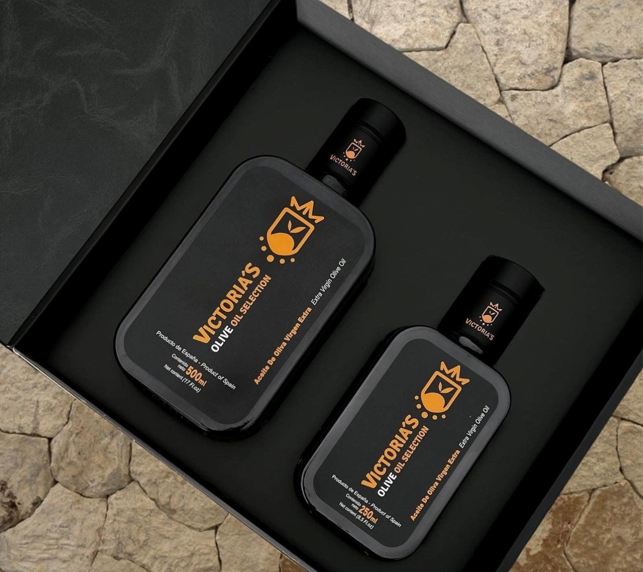 Gourmet Olivenöl Extra Vergine (Geschenkbox) - 500 und 250 ml.