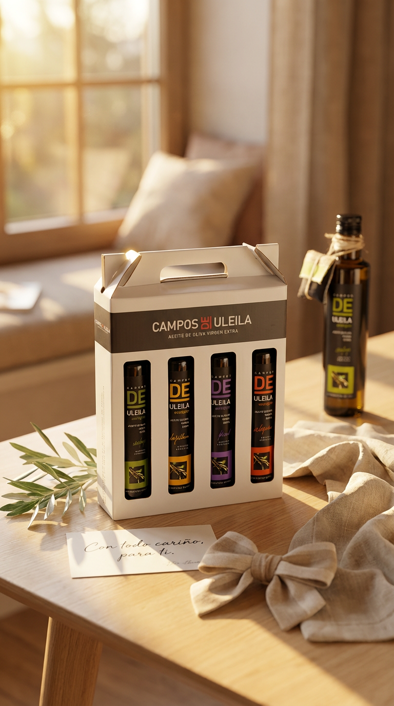 Bio Native Olivenöle Geschenkset – 4 Sorten (Coupage, Hojiblanca, Picual & Arbequina) – 4×250 ml